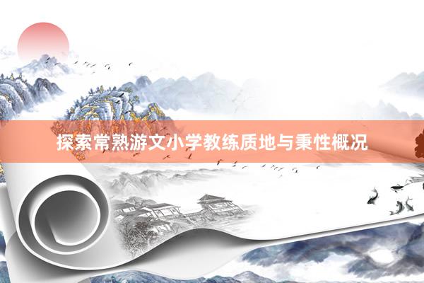 探索常熟游文小学教练质地与秉性概况
