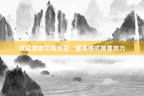 优化政府工程经由，提高格式措置效力